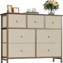 Fabric Dresser for Bedroom with 7 Drawers, Chest of Drawers, 11.8"D x 39.3"W x 31.6"H