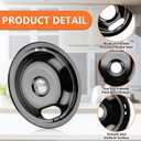 W10290350 W10290353 Porcelain Burner Drip Pan Bowls & MP22YA Electric Range Burner Element Unit Set by Cenipar-Compatible with Whirl-pool Frigi-daire Ama-na Range Oven/Stove