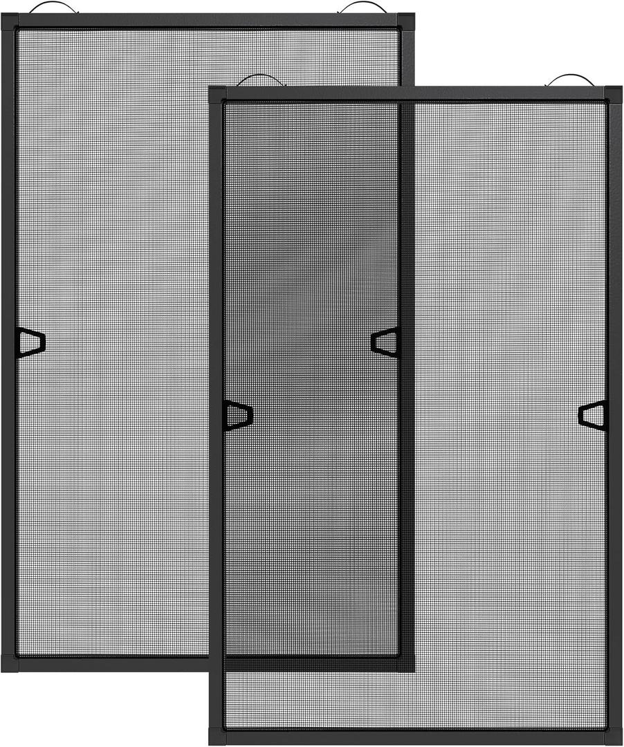 Paramondo 2 Sets DIY Window Screen Frame Kit, Black, 46" x 46"