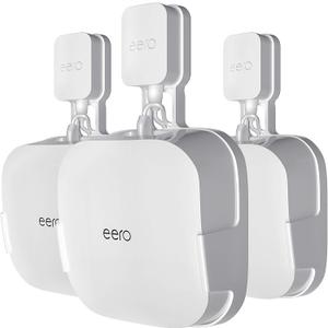 COOLWUFAN Wall Mount Holder for eero Pro 6/6E Home WiFi System - Simple and Sturdy Stand Bracket for Tri-Band Mesh Wi-Fi 6 System (White, 3 Pack)