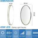 DLLT Flush Mount LED Ceiling Light: 32 Inch 5CCT (3000K-6000K) & Dimmable Ceiling Light Fixtures for Bedroom Hallway - 45W Modern Brushed Nickel Super Bright Kitchen Lighting Fixtures Ceiling