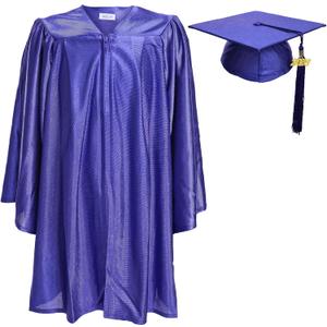 Newrara Unisex Shiny Kindergarten Graduation Gown Cap with Tassel (Purple)