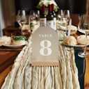 Wedding Table Numbers 1-25, Acrylic Arch Signs with Natural Wood Stands Holders, Rustic Table Decor for Reception & Parties (Frosted White)