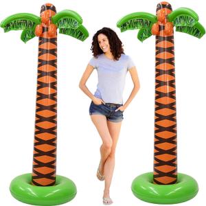 4E's Novelty 2 Pack Giant Inflatable Palm Trees 6 Ft Tall - Palm Tree Blow Up for Tropical Seaside Inflate Trees Party Decorations, Summer Beach Tree Party, Beach Decoration Plant Birthday Supplies