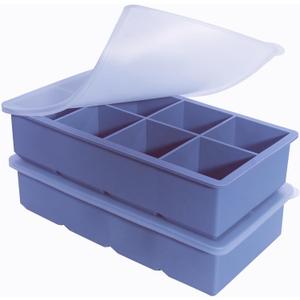 1/2 Cup Silicone Freezer Tray With Lid - Silicone Freezer Molds 2-Pack For meal prep & freezing of various sauces and other dishes, makes 16 perfect 1/2 cup portions cubes (Blue 2 Pack)