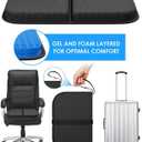 WISIMMALL Gel Seat Cushion Portable Travel Cushions, 16.5" x 12" Large Size Super Thick Foldable Chair Seat Cushion Lightweight for Car Office Chair Wheelchair, Pressure Sores Tailbone Pain Relief