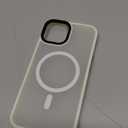 Compatible with iPhone 14/13 Case [Compatible with Magsafe & Military-Grade Protection] Slim Magnetic Translucent Matte Phone Case for iPhone 13/14 6.1'', Frosted White