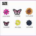 42 Pieces Colorful Flower Iron on Patch, Butterfly Embroidered Sew on/Iron on Patch Applique for Clothes, Dress, Hat, Jeans, DIY Accessories