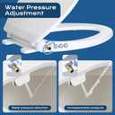 Bidet Toilet Seat Non-Electric, Self-Cleaning Dual Nozzles for Frontal & Rear Wash, Adjustable Water Pressure, Slow-Close Lid, Fits Elongated Toilets Hygienic & Eco-Friendly Upgrade (Elongated)