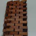 Liveinu Bath Mat for Luxury Shower, Non-Slip Bamboo Sturdy Waterproof Bathroom Carpet for Sauna Spa Steps Decor and Accessory, Brown, 16" x 24"