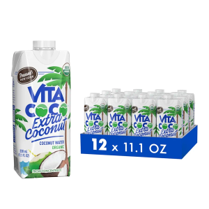 Vita Coco Organic Coconut Water, Extra Coconut | More "Coconutty Flavor" | Hydrating Electrolytes | Vital Nutrients | 11.1 Fl Oz (Pack of 12), Best By: 09 AUG 2025