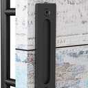EaseLife 12" Sliding Barn Door Handles and Pulls, Rustic Double Sided Hardware Set, Heavy Duty, Matte Black Powder Coated Finish, Easy Install