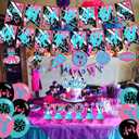 Cheerleading Party Decorations Cheerleading Birthday Party Supplies Includes Gymnastics Party Cheer Birthday Banner Swirls Cupcake Toppers Cake Topper Balloons for Cheerleading Decor