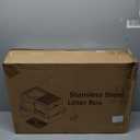 XL Enclosed Stainless Steel Litter Box with Lid Include Pedal Scoop