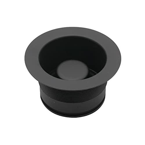 Westbrass D2105-62 3-1/2" EZ-Mount Brass Kitchen Sink Waste Disposal Drain Flange and Stopper, Matte Black
