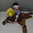 WORDERFUL Cowboy Rider Dog Costume - Halloween Rider Costumes, Funny Pet Chucky Clothes With Doll and Hat for Small Medium Dogs