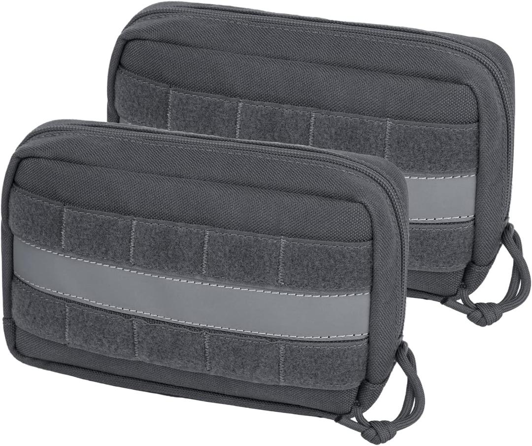 OneTigris Service Dog Vest Harness Saddle Bag Backpack Pouch, Emotional Support, Service Dog in Training,Quality Saddlebag for Tactical Dogs Vests(Grey)