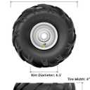 RONPOW 11x4.00-4 Tiller Tire and Wheel, 3/4" Axle Bore, 3-1/8" Centered Hub, 400 lb Load Capacity, 4 Ply Pneumatic Replacement Tire for Rototiller & Garden Tiller, 2 Pack Silver