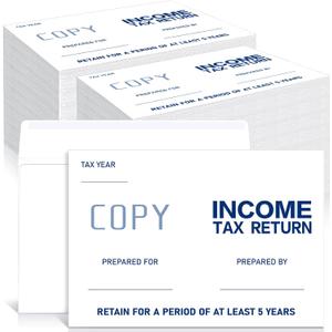 100 Pcs 9 x 6.3 Inch Income Tax Return Envelopes - Security Booklet Envelopes for Tax Preparers, Office, Business, Catalog, Legal Document, Mailing, White
