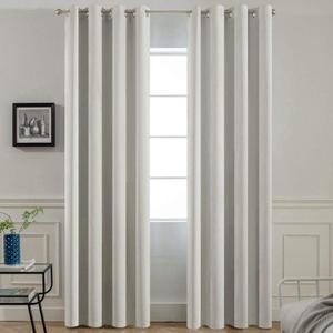 Yakamok Light Beige Room Darkening Thermal Insulated Light Blocking Blackout Curtains 84 inch Long Window Treatment Drapes for Living Room Bedroom (52Wx84L, Light Beige, 2 Panels)