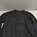 Trendy Queen Oversized Cable Knit Sweaters for Women Trendy 2026 Fall Fashion Outfits Pullover Crewneck Sweaters Tops (Large, Black)