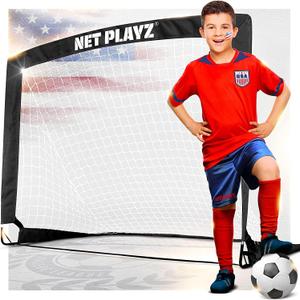 NET PLAYZ 4ftx3ft Easy Fold-Up Portable Training Soccer Goal, 36" D x 48" W x 36" H