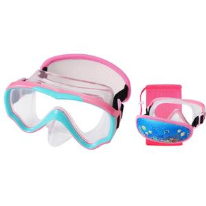 Swim Goggles Kids 6-14, Diving Mask No Tangle Strap，Water Goggles Nose Cover for JR / Youth