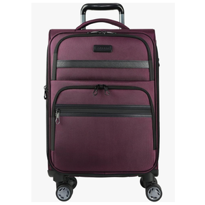 KROSER Softside Expandable Carry On Luggage with Spinner Wheels & Built-in TSA Lock, Durable Suitcase Rolling Luggage with USB Port, Carry-On 20-Inch, Burgundy