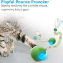 Interactive Cat Toys for Indoor Cats, Interactive Cat Ball Toy with Elastic Mesh Tail, Automatic Cat/Kitten Toys with Chirping & Motion Activate, Cat Toys for Bored Indoor (Green)