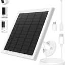 8W Solar Panel for Ring Camera, Solar Panel Charger Compatible with Ring Stick Up Cam/Pro Battery, Spotlight Cam/Pro/Plus Battery, Includes Barrel Plug to USB-C Adapter, IP65 Waterproof, 10ft Cable (White)