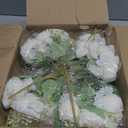12 Bundles Peonies Artificial Flowers Artificial Peonies Silk Flowers Fake Peonies Artificial Flowers Wedding Home Table Decoration Realistic Peonies Bouquet for Centerpiece Table (White)