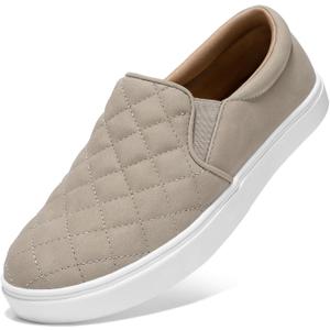 STQ Loafers for Women Memory Foam Slip On Sneakers EleeS Quilted 1.0 Comfort Fall Shoes, Size shoes 9.5