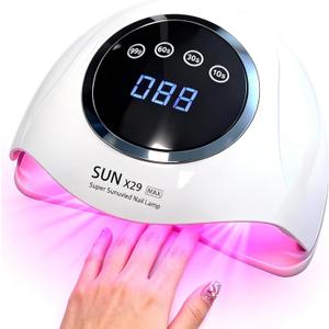 PROFESSIONAL 500W UV LED NAIL LAMP - 90 LED Bulbs for Fast Curing Gel Nail Polish - Smart Sensor with 4 Timers (10S/30S/60S/99S) - Portable Nail Dryer for Home & Salon Use - Quick & Even Drying (X29)