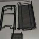 VITVITI Mesh Bathroom Organizer Countertop, 2Tier Metal Bathroom Counter Organizer and Storage, Vanity Organizer Sink Shelf Kitchen Spice Rack with Basket and Hooks, Black