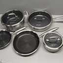COOKER KING Stainless Steel Cookware Set, Pots and Pans Set Non Stick, Frying Pans, Saucepan, Saute Pan & Stock Pot, Non Toxic, Induction, Oven, Dishwasher Safe, PFOA Free, 8 PCS