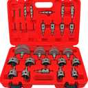 27PCS Hole Saw Kit with Drill Bits, Tungsten Carbide Hole Saw Set for Hard Metal and Stainless, Cutting Diameter Within 5/8'' to 3-15/16''