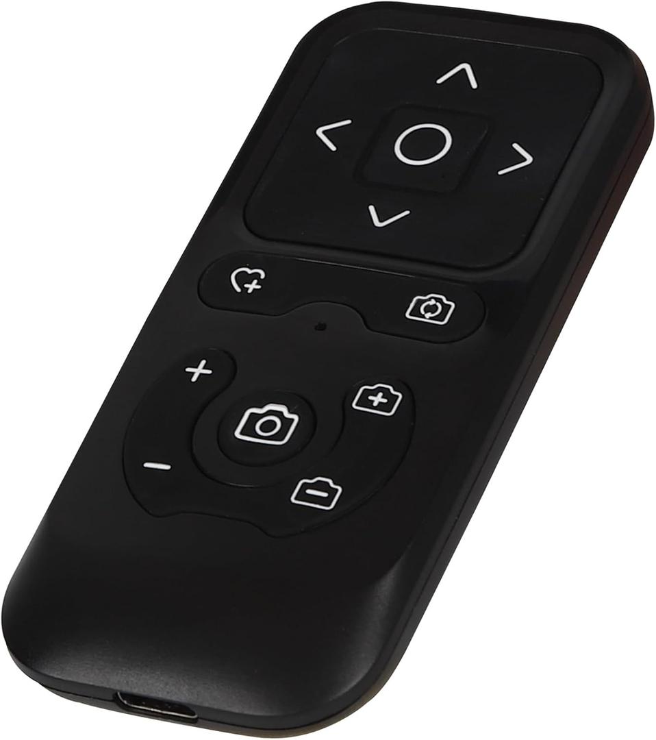 Wireless Camera Remote Control for iPhone, Control Phone Camera Shutter and Zoom, Control Scrolling Remote for Tiktok Videos, Page Turner for Kindle App, for iOS, Android, iPad (Black)