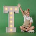 2.3FT Marquee Letters T Large Light Up Letters Cool White Big Foam Cardboard Graduations Prom Marry Me Wedding Birthday Party Decorations Backdrop Sign T