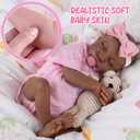 Aori Lifelike Reborn Baby Dolls Black - 18-Inch Realistic American Newborn Real Life Black Girl with Feeding Kit & Gift Box for Kids Age 3+