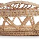 Woven Bread Baskets for Serving Rattan Tray for Fruit Food Kitchen Taptop Natural (10.6inch D x 3.5inch H)