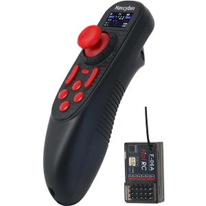 HOTRC DS-650 6CH 2.4G Radio System Transmitter Color Screen Remote Controller F-06A Receiver PWM for RC Boat Model DS600 Upgrade (w/ 1receiver)
