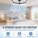 Garvee 20" Ceiling Fans with Lights and Remote Black Metal Acrylic