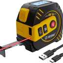 2-in-1 Laser Tape Measure 262ft  Digital Measuring Tape with LCD Display, Rechargeable Smart Tape Measure with Distance, Area & Volume Measurement, USB Charging  Construction & DIY Use