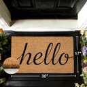 Natural Coco Coir Hello Welcome Mat with Heavy Duty Backing, 17" x 30" Anti-Slip Coconut Front Door Mat Outside Entrance, Funny Outdoor Door Mats for Entry, Porch, Patio, Garden, Mudroom