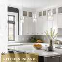 Pendant Lights Kitchen Island, Brushed Nickel Dual Shade Hanging Lights Fixtures with Metal and Clear Glass, Modern Kitchen Pendant Lighting Over Island for Dining Room, AD-24022-1P-SN