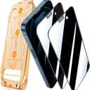 2-Pack [Auto Alignment Kit] Privacy Screen Protector for iPhone 12 Pro Max Screen Protector,Tempered Glass,28Anti-Spy Auto Dust Removal,Anti Scratch,Anti Fingerprint,Case Friendly
