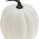 Woration 5 Inch Artificial Fake White Pumpkin Halloween Thanksgiving Cushaw Pumpkin Decoration Faux Vegetable Lifelike Food Model for Autumn Fall Harvest Embellishing & Display (Small)
