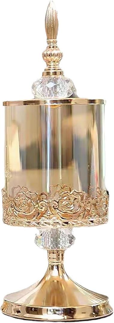Crystal Candy Jar European Style Crystal Glass Storage Jar Cookie Tins with Lids Sugar Bowl for Coffee Table Kitchen Countertop
