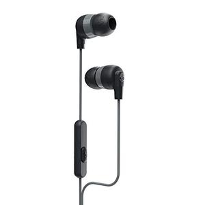 Skullcandy Ink’d+ Wired Earbuds with 3.5mm AUX Plug, Noise Isolating Fit, in-Line Microphone Call and Track Control, Ear Gel Sizes Included for Custom Fit, Convenient for Travel - Black