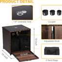 SUNNYPARK Outdoor Umbrella Side Table with 2 Weight Bags, 2-in-1 Patio Table with Umbrella Hole, All-Weather Handwoven PE Rattan Umbrella Base Stand for Deck Yard Garden Balcony Poolside